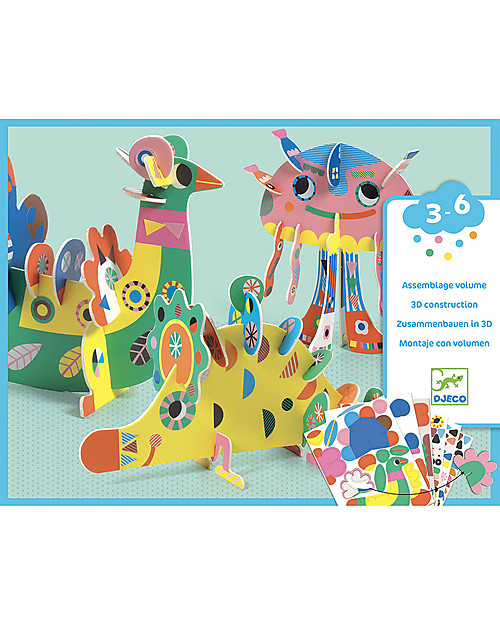Djeco Puzzle 3D - Buffi Animali da assemblare! Puzzle