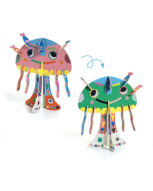 Djeco Puzzle 3D - Buffi Animali da assemblare! Puzzle