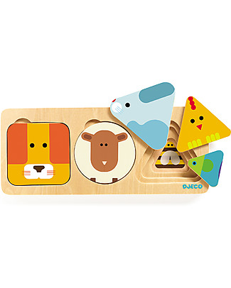 Djeco Puzzle ad Incastri degli Animali - Legno Giochi Montessoriani