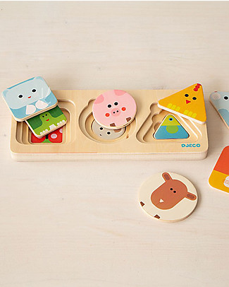 Djeco Puzzle ad Incastri degli Animali - Legno Giochi Montessoriani
