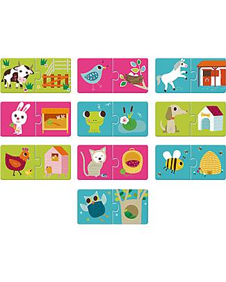 Djeco Puzzle Duo Animali e il loro Habitat - 10 puzzle - 2+anni Puzzle