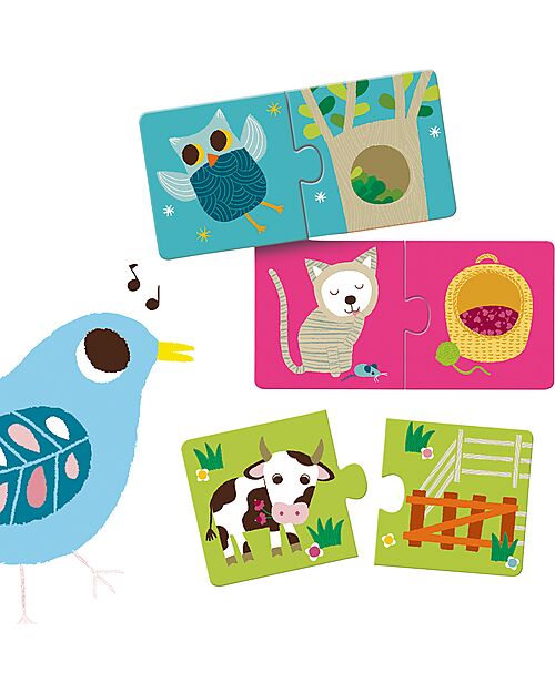 Djeco Puzzle Duo Animali e il loro Habitat - 10 puzzle - 2+anni Puzzle
