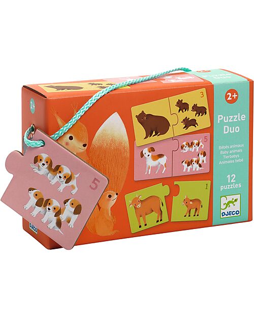 Djeco Puzzle Duo Mamma e Cucciolo - 12 puzzle - 2+ anni Puzzle