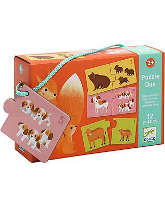 Djeco Puzzle Duo Mamma e Cucciolo - 12 puzzle - 2+ anni Puzzle