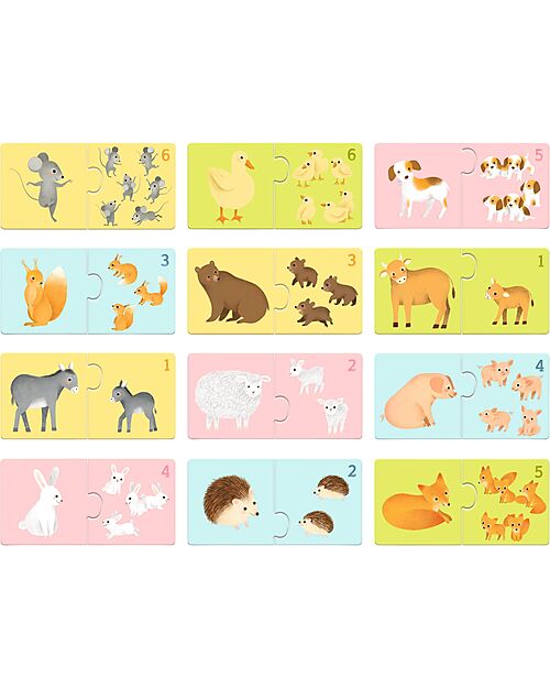 Djeco Puzzle Duo Mamma e Cucciolo - 12 puzzle - 2+ anni Puzzle