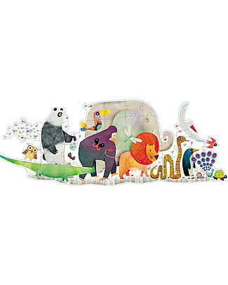 Djeco Puzzle Gigante: La Parata degli Animali - 36 pezzi Giochi Montessoriani