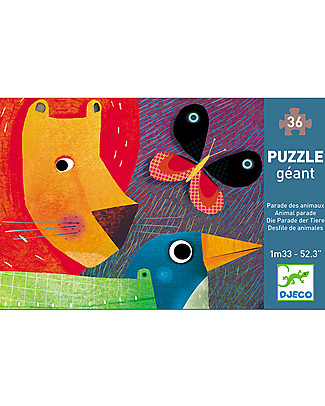 Djeco Puzzle Gigante: La Parata degli Animali - 36 pezzi Giochi Montessoriani