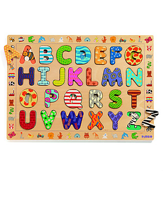 Djeco Puzzle in Legno delle Lettere, ABC Giochi Montessoriani