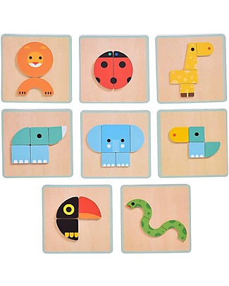 Djeco Puzzle in Legno Magnetico GeoBasic - Figure per Creare Animali Puzzle