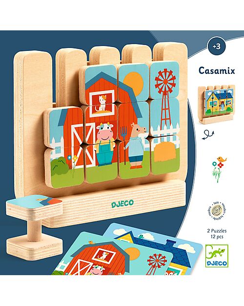 Djeco Puzzle In Legno Verticale Casamix - 3+ Anni Puzzle