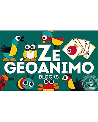 Djeco Puzzle in Legno ZeGeoAnimo - Figure per Creare Animali Incastri In Legno