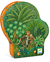 Djeco Puzzle nella Giungla - 54 pezzi - Bellissima Scatola Sagomata Puzzle