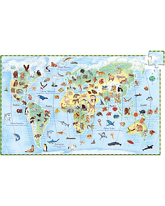 Djeco Puzzle Scoperta: Animali del Mondo - 100 pezzi - Include Libretto Puzzle