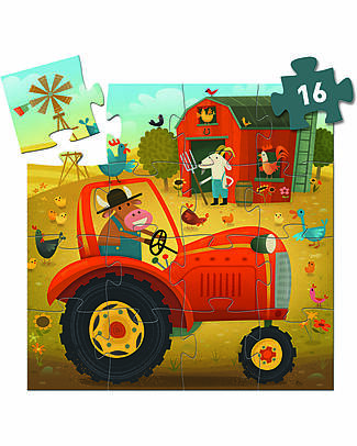 Djeco Puzzle Trattore - 16 Pezzi Sagomati Puzzle