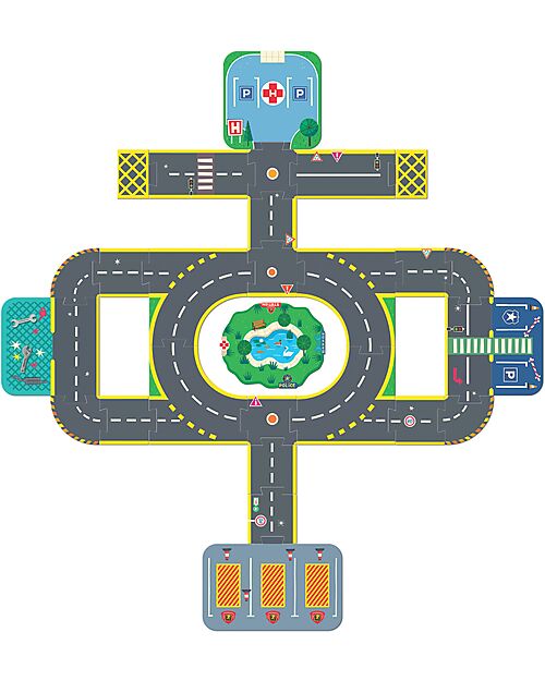 Djeco Puzzl'Up City - Puzzle da Pavimento - 33 pezzi - 3+ Anni Tappeti Gioco