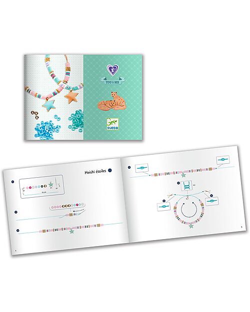 Djeco Scatola Stelle Heishi - con Ciondoli e Perline per Creare Bracciali Kit Fai Da Te