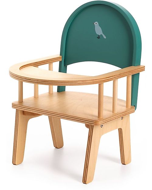 Djeco Seggiolone per Bambola Pomea - Verde Acqua - 18x20x27,5cm Accessori Bambole