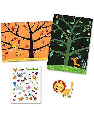 Djeco Set Adesivi Morbidi Riposizionabili - Off-ground tag! - Small Gifts For Little Ones - dai 3 anni Adesivi e Timbri