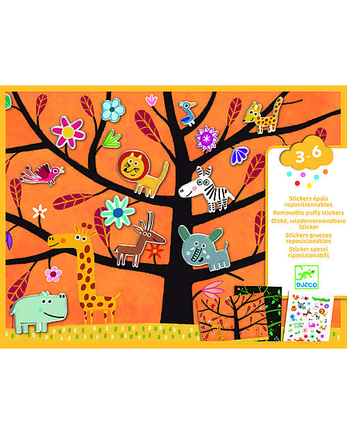 Djeco Set Adesivi Morbidi Riposizionabili - Off-ground tag! - Small Gifts For Little Ones - dai 3 anni Adesivi e Timbri