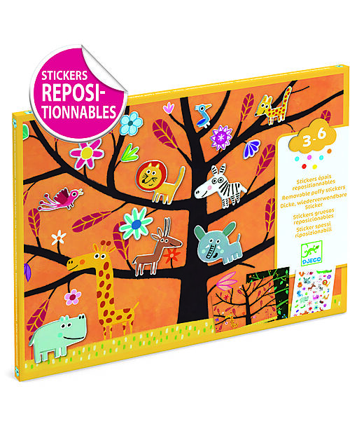 Djeco Set Adesivi Morbidi Riposizionabili - Off-ground tag! - Small Gifts For Little Ones - dai 3 anni Adesivi e Timbri