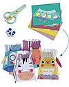 Djeco Set di Multi Attività Animali - Collage + Disegno + Mosaico Giochi Creativi