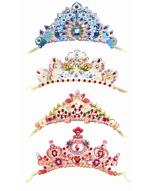Djeco Set Gioco Creativo Like a Princess - Decora le Tiare con le Gemme! Giochi Creativi