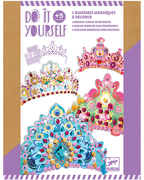 Djeco Set Gioco Creativo Like a Princess - Decora le Tiare con le Gemme! Giochi Creativi