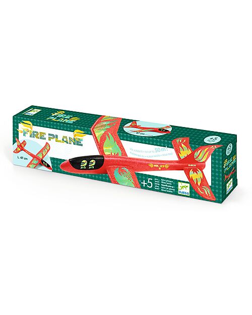 Djeco Set Gioco Fire Plane - Vola Fino a 75 metri Giochi da Esterno_
