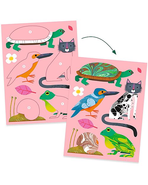 Djeco Set Gioco per Memorizzare e Decorare - con Inchiostri - Colorflu - dai 7 ai 12 anni Giochi Creativi