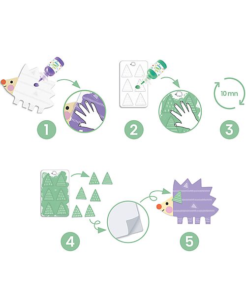 Djeco Set Pittura Magica con le Dita - Piccole Forme - Carta e Cartone certificato - 18 + Mesi Giochi Creativi