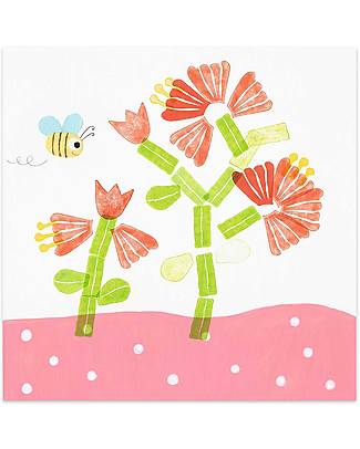 Djeco Set Timbri Flowers - 3 Inchiostri e 7 Timbri - 3+ Adesivi e Timbri