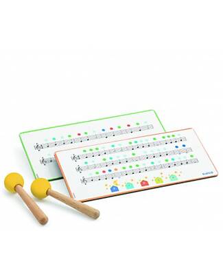 Djeco Tamburo in Metallo 'Animambo' - con 8 Note Musicali Strumenti Musicali