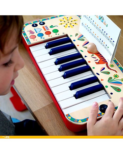 Djeco Tastiera Sintetizzatore Animambo - Organo + Piano + Sax + Xilofono Strumenti Musicali