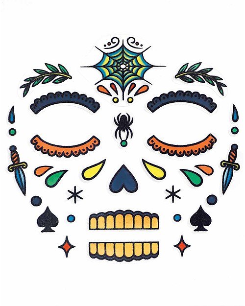 Djeco Tattoo per il viso - Teschio messicano, Calaveras Tatuaggi da Bambini