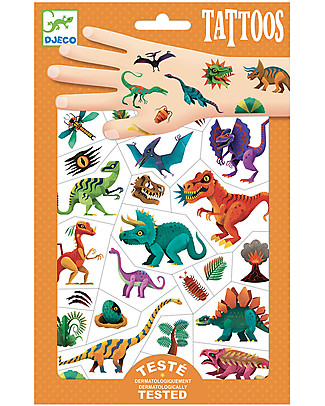 Djeco Tatuaggi Removibili per Bambini - Dino Club - Dermatologicamente Testato Tatuaggi da Bambini