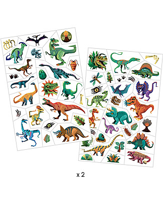 Djeco Tatuaggi Removibili per Bambini - Dino Club - Dermatologicamente Testato Tatuaggi da Bambini