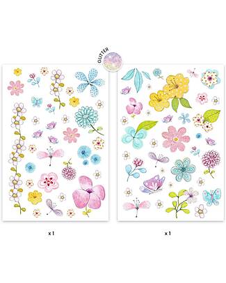 Djeco Tatuaggi Removibili per Bambini - Fiori dei Campi - Carta Certificata FSC Tatuaggi da Bambini