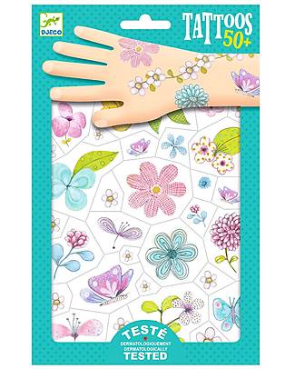 Djeco Tatuaggi Removibili per Bambini - Fiori dei Campi - Dermatologicamente Testato Tatuaggi da Bambini