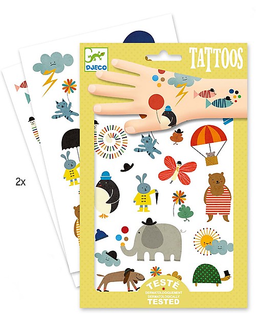 Djeco Tatuaggi Removibili per Bambini - Natura - Dermatologicamente Testato Tatuaggi da Bambini