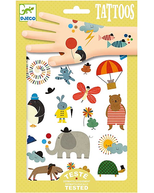 Djeco Tatuaggi Removibili per Bambini - Natura - Dermatologicamente Testato Tatuaggi da Bambini