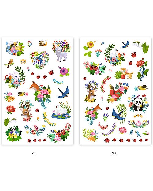 Djeco Tatuaggi Removibili per Bambini - Primavera - Dermatologicamente Testato Tatuaggi da Bambini
