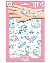 Djeco Tatuaggi Removibili per Bambini - Unicorni - Dermatologicamente Testato Tatuaggi da Bambini