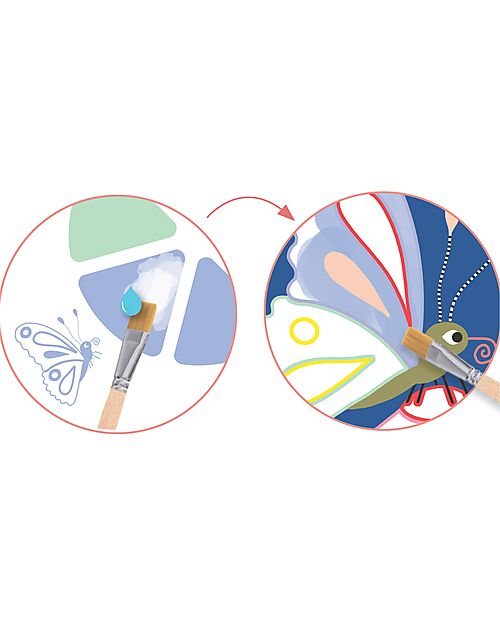 Djeco Tavolozza di pittura - Insetti e animaletti striscianti - Carta e Cartone Certficato - 3-6 Anni Disegnare e Colorare