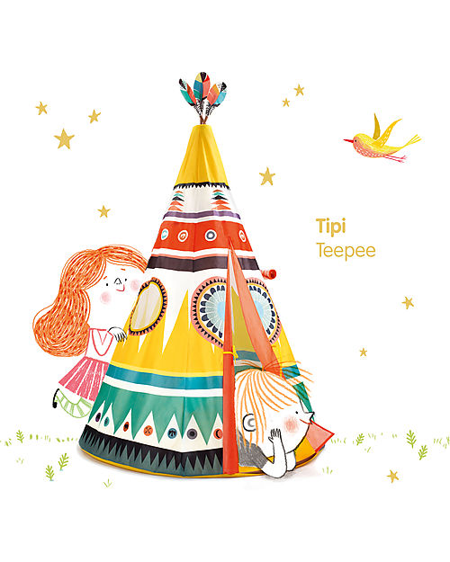 Djeco Tenda Colorata, Tipi - 110 x 164 cm Tende Gioco