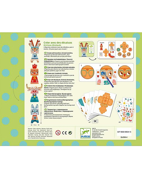 Djeco Trasferelli Funny Animals - Disegna gli animali! Disegnare e Colorare