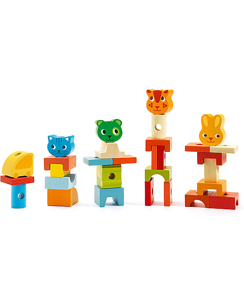 Djeco Trenino in Legno da Tirare con Elementi ad Incastro Trainabili