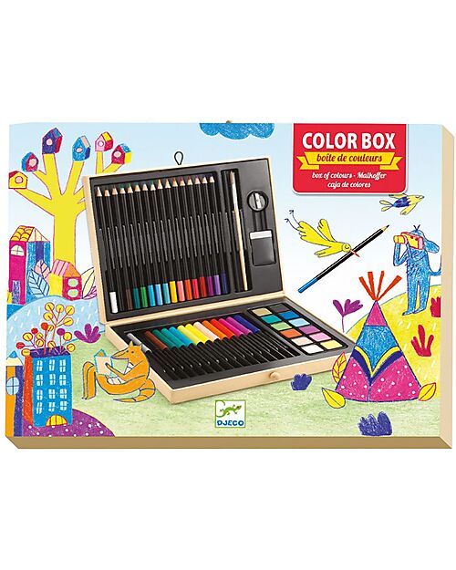 Djeco Valigetta dei Colori - 47 Pezzi - Stimola la Creatività Disegnare e Colorare