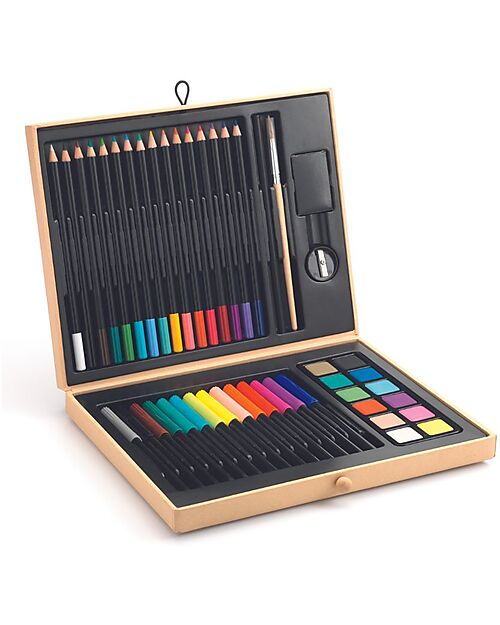 Djeco Valigetta dei Colori - 47 Pezzi - Stimola la Creatività Disegnare e Colorare