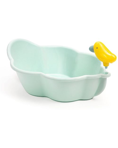 Djeco Vasca da Bagno per Bambola Pomea - Verde Acqua - 36x14x23cm - Funziona senza Batterie! Accessori Bambole