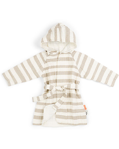 Done By Deer Accappatoio - Righe Sabbia - 50 cm - Cotone Bio Accappatoi e Asciugamani